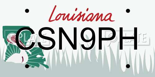 CSN9PH Louisiana License Plate