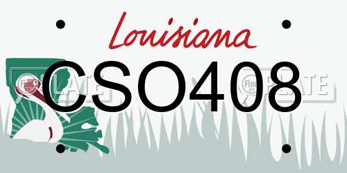 CSO408 Louisiana License Plate