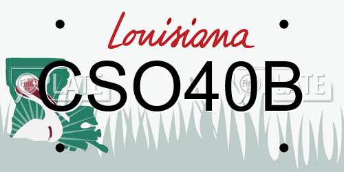 CSO40B Louisiana License Plate