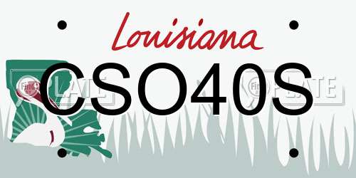CSO40S Louisiana License Plate