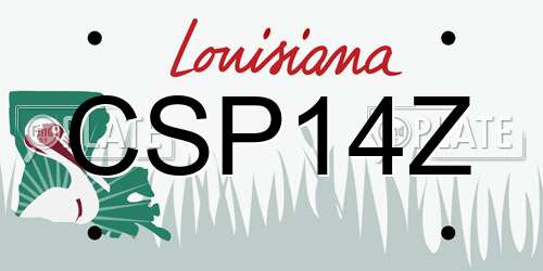 CSP14Z Louisiana License Plate