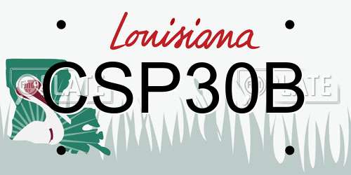 CSP30B Louisiana License Plate