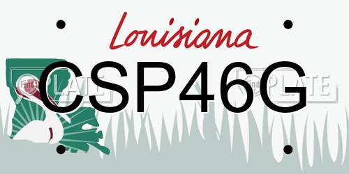 CSP46G Louisiana License Plate