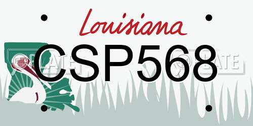 CSP568 Louisiana License Plate