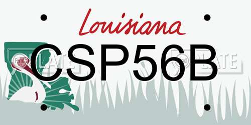 CSP56B Louisiana License Plate