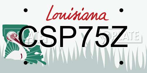 CSP75Z Louisiana License Plate
