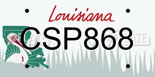 CSP868 Louisiana License Plate