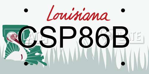 CSP86B Louisiana License Plate