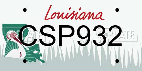 CSP932 Louisiana License Plate