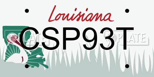 CSP93T Louisiana License Plate