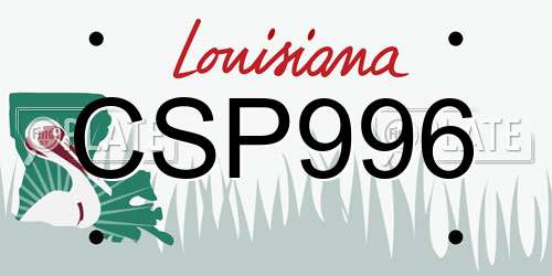 CSP996 Louisiana License Plate