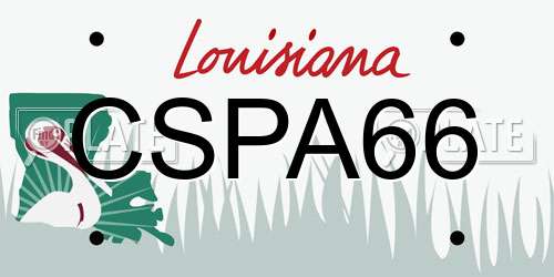 CSPA66 Louisiana License Plate