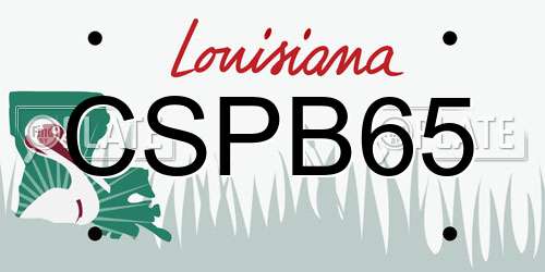 CSPB65 Louisiana License Plate
