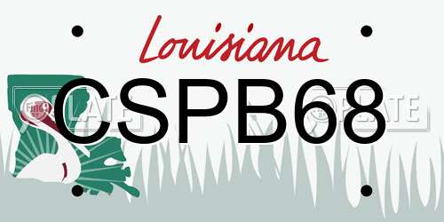 CSPB68 Louisiana License Plate