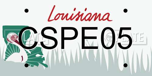 CSPE05 Louisiana License Plate