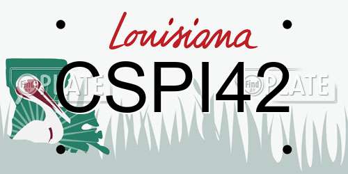 CSPI42 Louisiana License Plate