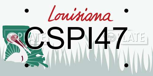 CSPI47 Louisiana License Plate