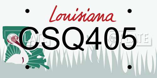 CSQ405 Louisiana License Plate