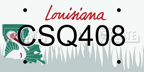 CSQ408 Louisiana License Plate