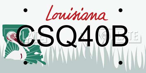 CSQ40B Louisiana License Plate