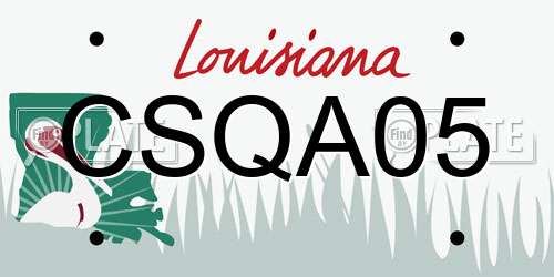 CSQA05 Louisiana License Plate