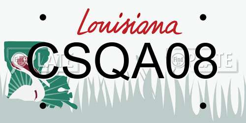 CSQA08 Louisiana License Plate