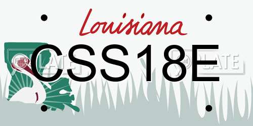 CSS18E Louisiana License Plate