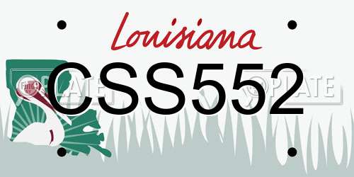CSS552 Louisiana License Plate