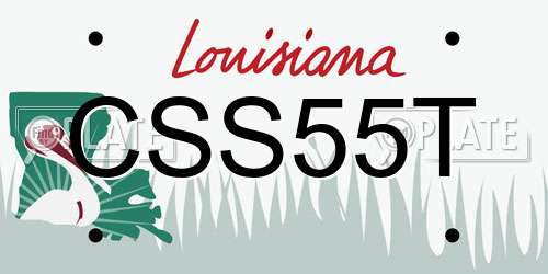 CSS55T Louisiana License Plate