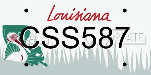 CSS587 Louisiana License Plate