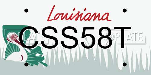CSS58T Louisiana License Plate