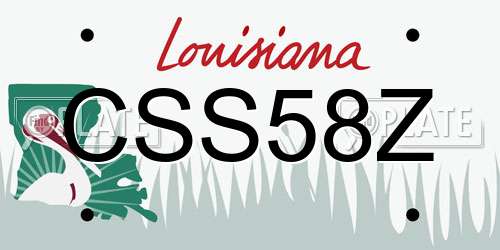 CSS58Z Louisiana License Plate