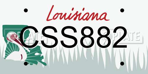 CSS882 Louisiana License Plate