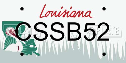 CSSB52 Louisiana License Plate