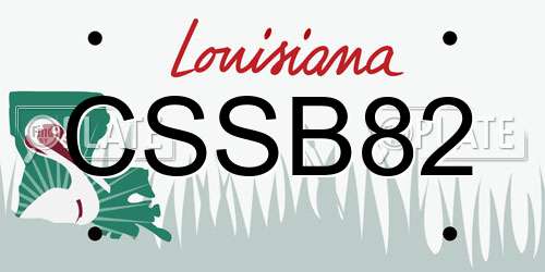CSSB82 Louisiana License Plate