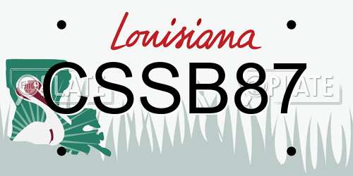 CSSB87 Louisiana License Plate