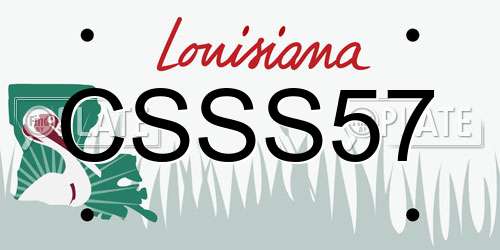 CSSS57 Louisiana License Plate