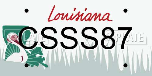 CSSS87 Louisiana License Plate