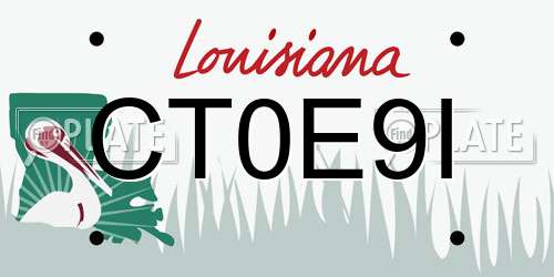CT0E9I Louisiana License Plate