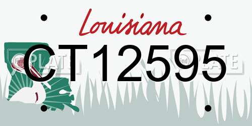 CT12595 Louisiana License Plate