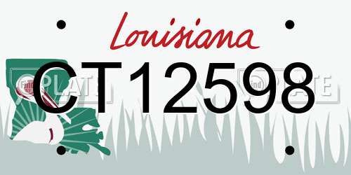 CT12598 Louisiana License Plate