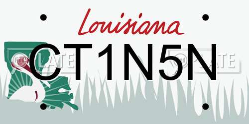 CT1N5N Louisiana License Plate
