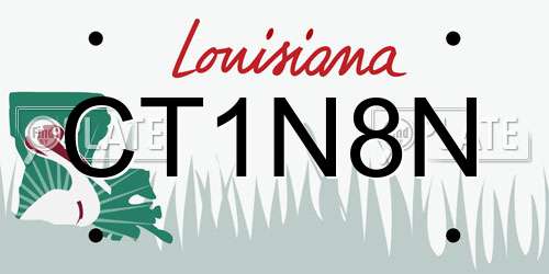 CT1N8N Louisiana License Plate