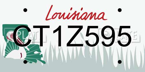 CT1Z595 Louisiana License Plate