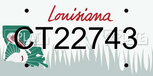 CT22743 Louisiana License Plate