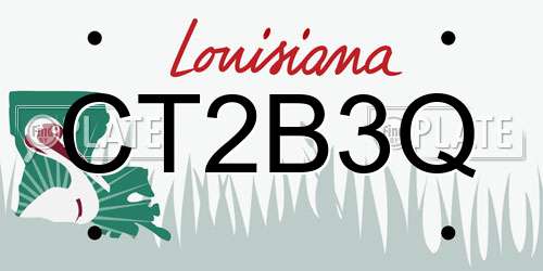 CT2B3Q Louisiana License Plate