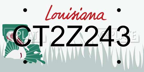 CT2Z243 Louisiana License Plate