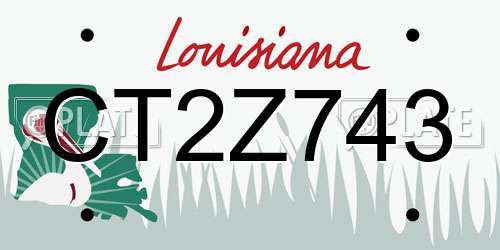 CT2Z743 Louisiana License Plate