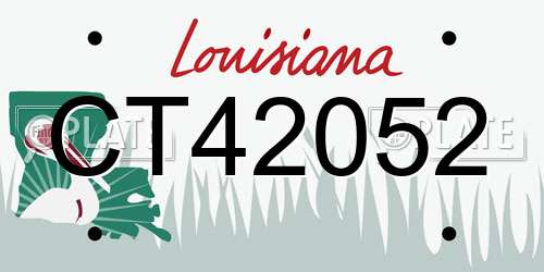 CT42052 Louisiana License Plate
