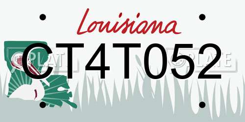 CT4T052 Louisiana License Plate